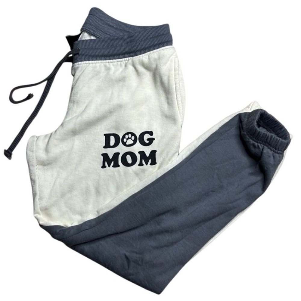 Modern Lux Dog Mom Jogger Pants - Gray and White Size XS